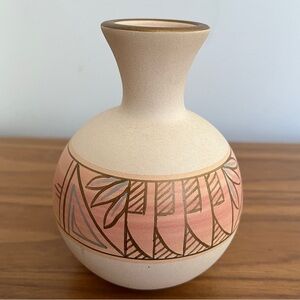 NANDI Original Signed Small Vase Pueblo Pottery Pastel Neutral Southwestern